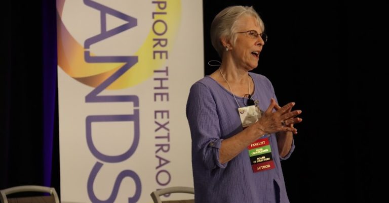 Jan-holden-iands-conference-2025 ‣ iands Iands president jan holden speaking at iands conference 2025. The event was recently featured in a new york times opinion essay.